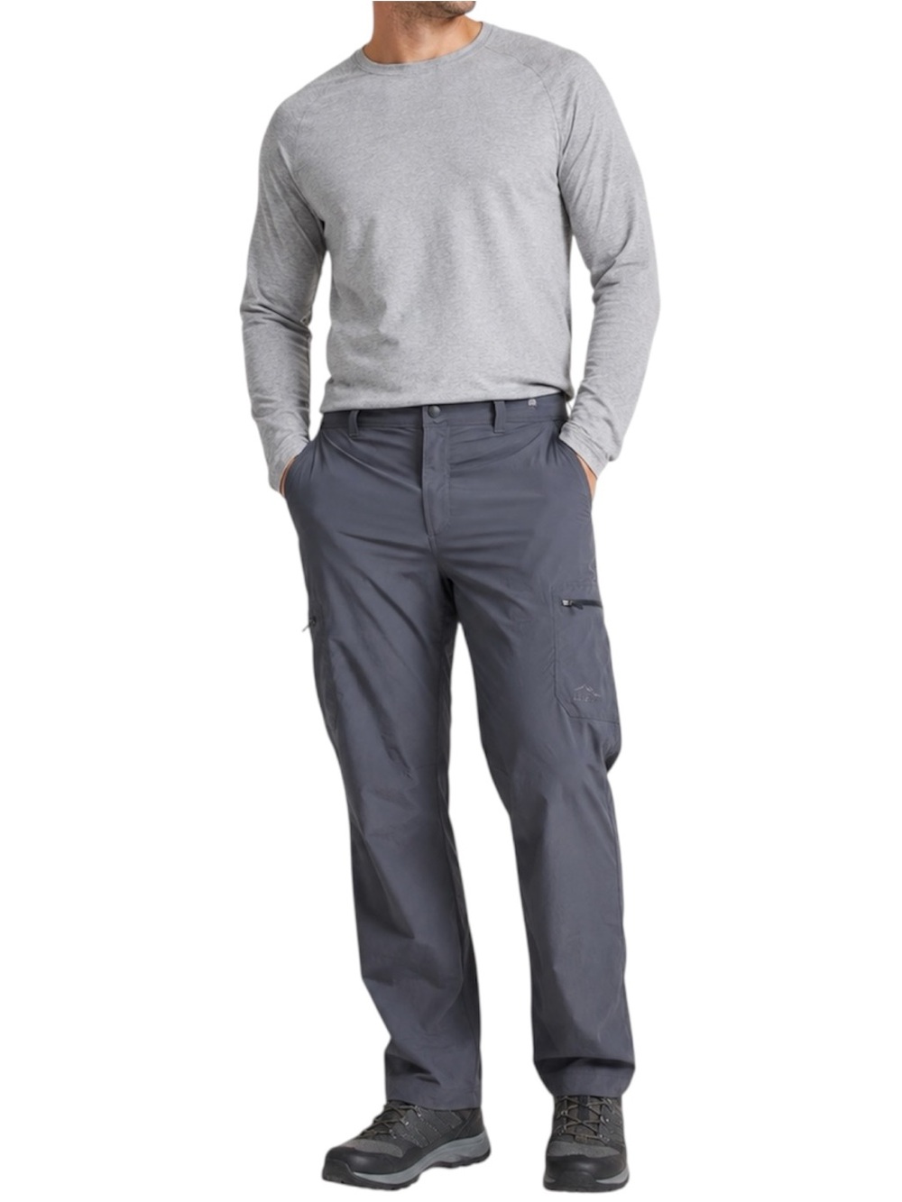 L.L.Bean Cresta Hiking Pants Men 38x29 Gray Stretch Cargo Water Resistant UPF
